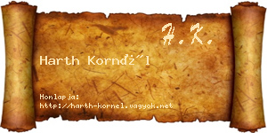 Harth Kornél névjegykártya
